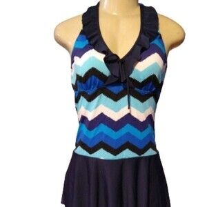 Blue Striped Tanki Swimsuit XL